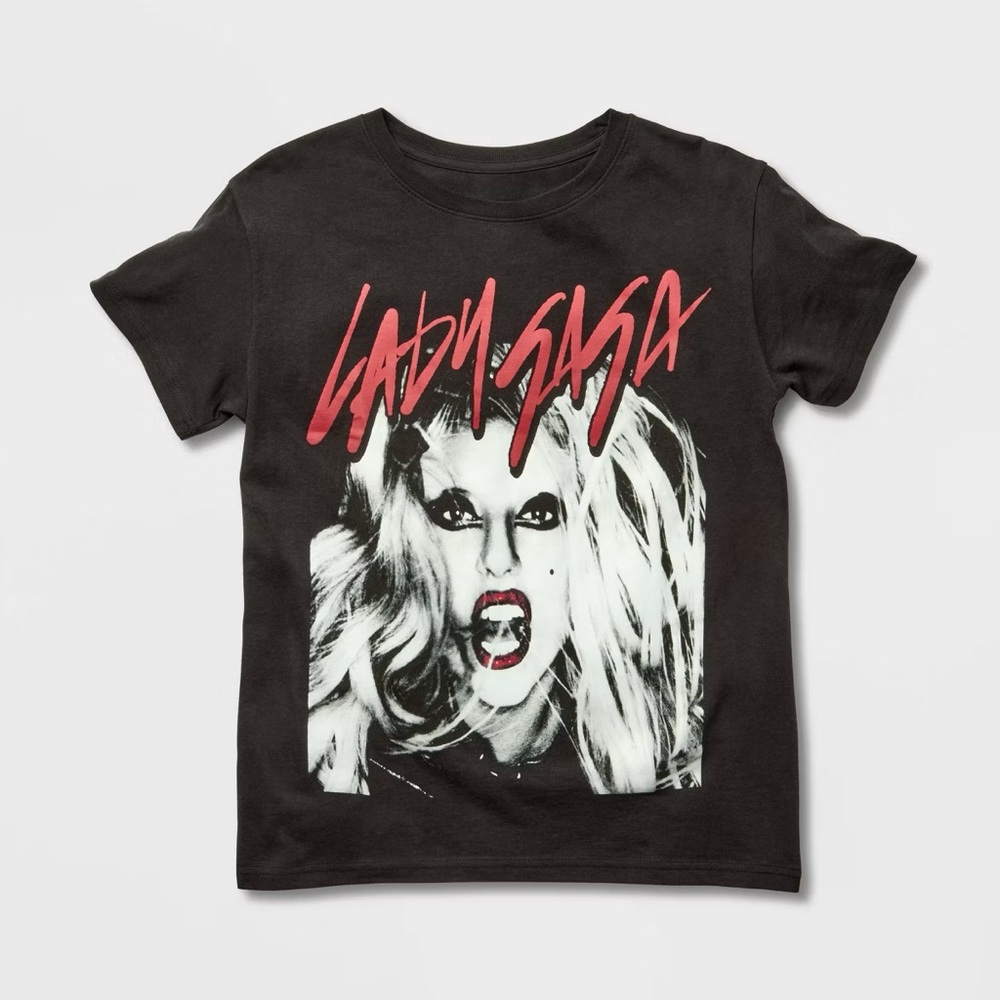 Lady Gaga Black Graphic T-Shirt